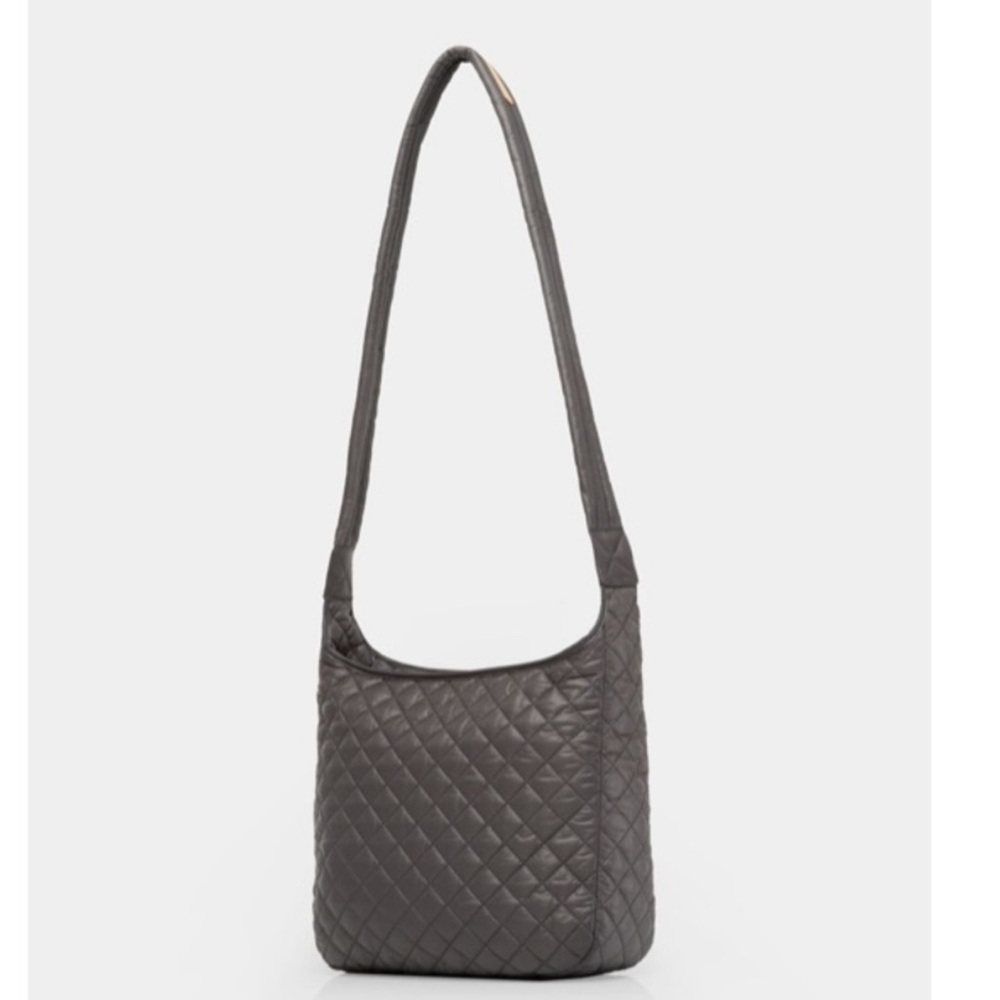 MZ WALLACE Parker Quilted Nylon Crossbody Bag Messenger Bag Purse Gray Medium Sz - Picture 8 of 16